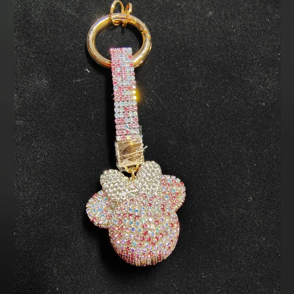 Mouse Ears Multicolor Bling Keychain - Picture 2 of 5